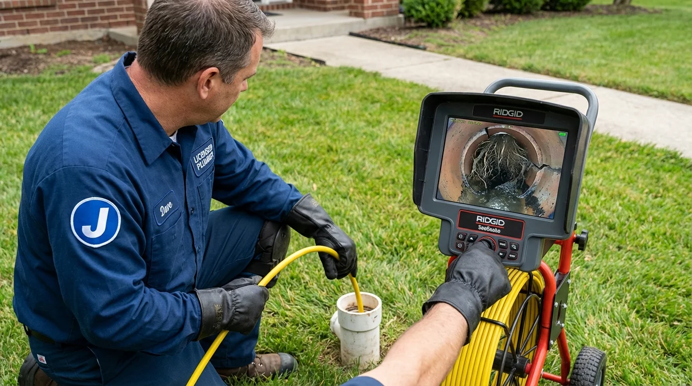 Sewer camera inspection being performed by Johns Plumbing LLC in Grinnell